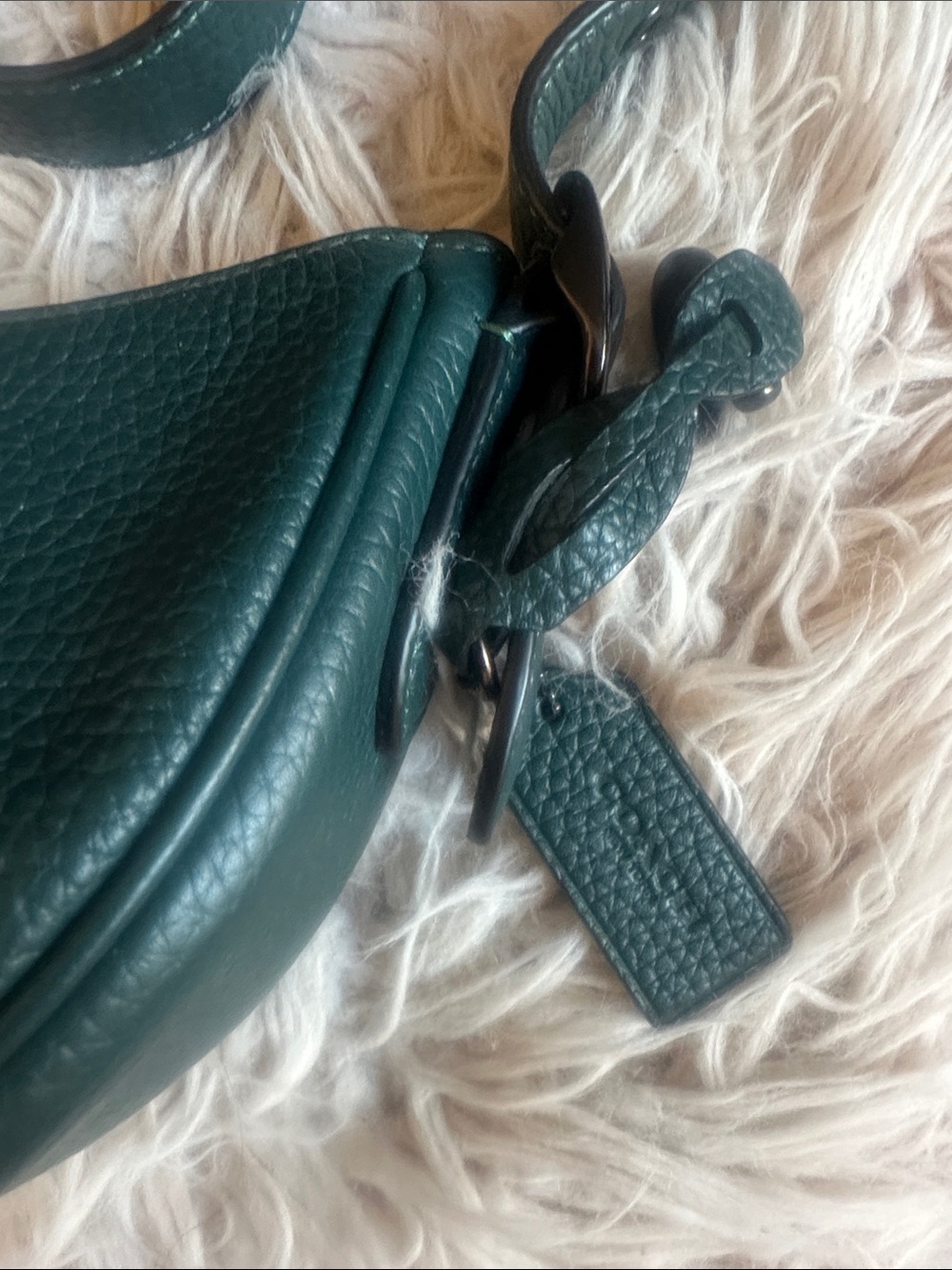 Coach Pebbled Half-Moon Shoulder Bag - Picture 4 of 6